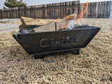 CRAWL Flat Pack Portable Fire Place, flat pack keyed 12 gauge steel, intro pre-order